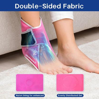 Ankle Ice Pack Wrap for Heel Swelling Pain Relief Reusable Gel Hot Cold Compress for Achilles Tendonitis Plantar Fasciitis, Post-Surgery, Sports Injury(1pcs,Blue)
