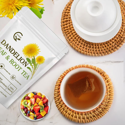 Organic Dandelion Leaf & Root Tea, Supports Kidney Function and Healthy Digestion, Caffeine Free, 40 Tea Bags