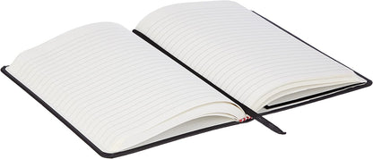 Amazon Basics Classic Lined Writing Notebook for Note Taking and Journaling, Hardcover with Elastic Closure, 240 Pages, 5" x 8.25", Black