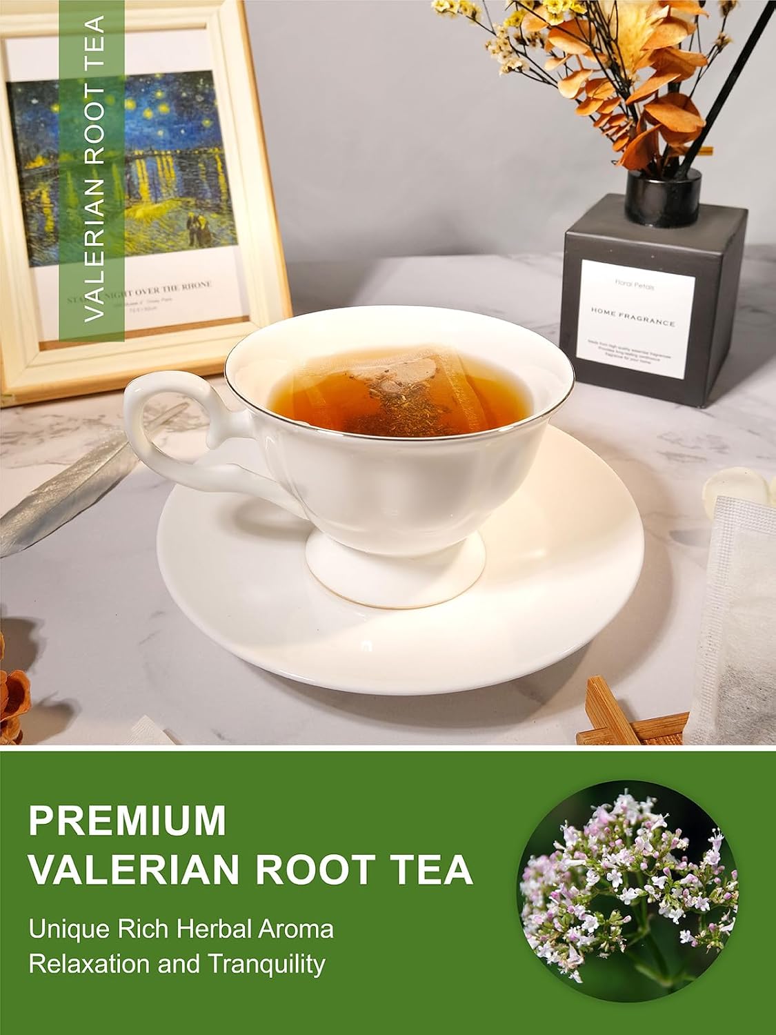 TeeLux Valerian Root Tea Bags, Smooth & Mild Taste, Caffeine Free, 100 ct
