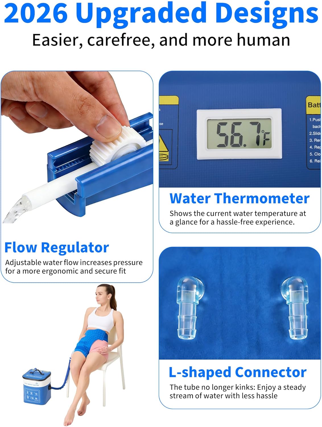 Cold Therapy Machine for Foot Ankle Surgery, Ice Therapy Machine with Pressure Regulator, Timer & Temperature Display, Cryotherapy Unit with Foot Ankle Ice Pack Wrap for Post-Surgery Recovery