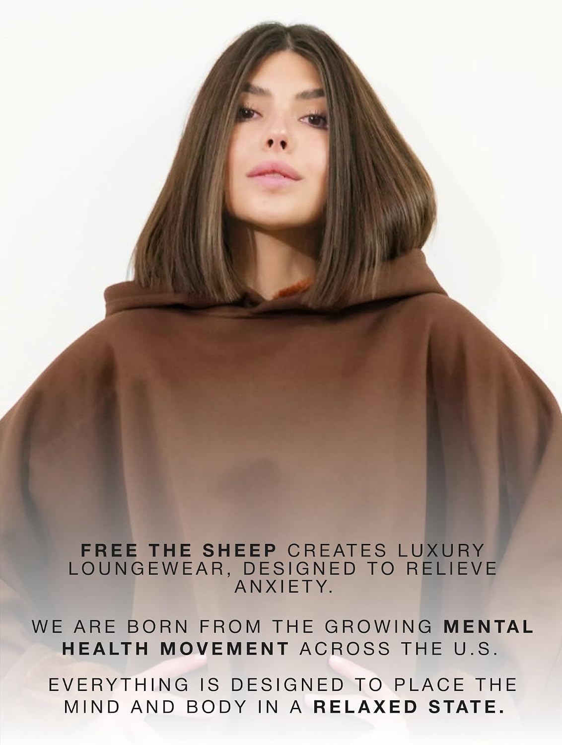 FREE THE SHEEP Eden Hoodie – Oversized Weighted Hoodie Cloak with Ultra-Soft Faux Fur Liner
