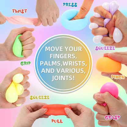 180 Pcs Slow Rising Stress Ball Bulk for Adults, Stretchy Fidget Squeeze Stress Balls Sensory for Anxiety Relief Hand Therapy Party Birthday Prize Box (Sphere)