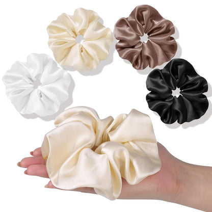 OLESILK Silk Scrunchies Oversized 100% Mulberry: Large for Women& Girls Long Thick Hair, Soft Smooth for No Damage Hair Care Sleeping