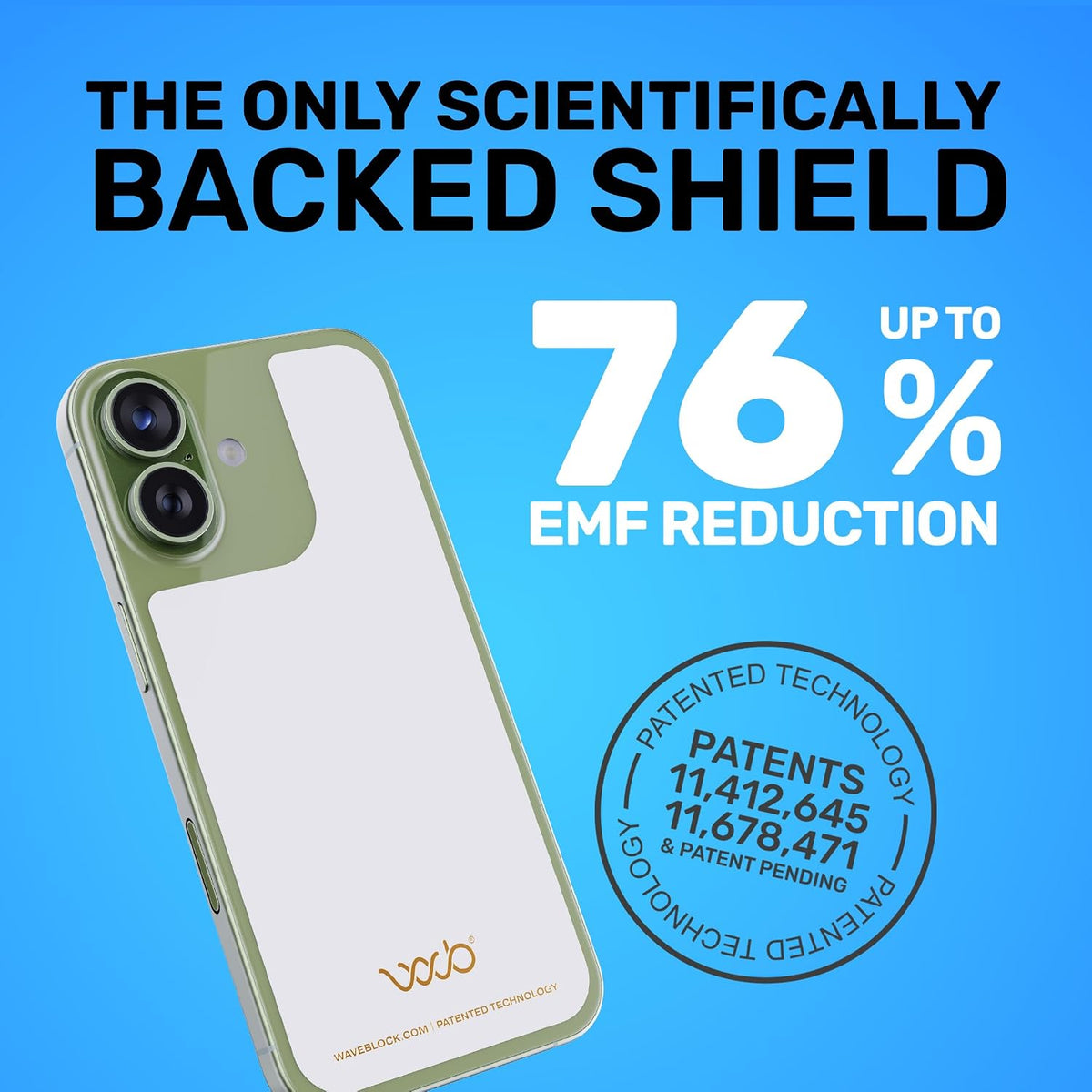 WAVEBLOCK EMF Blocker Sticker for iPhone 15 White