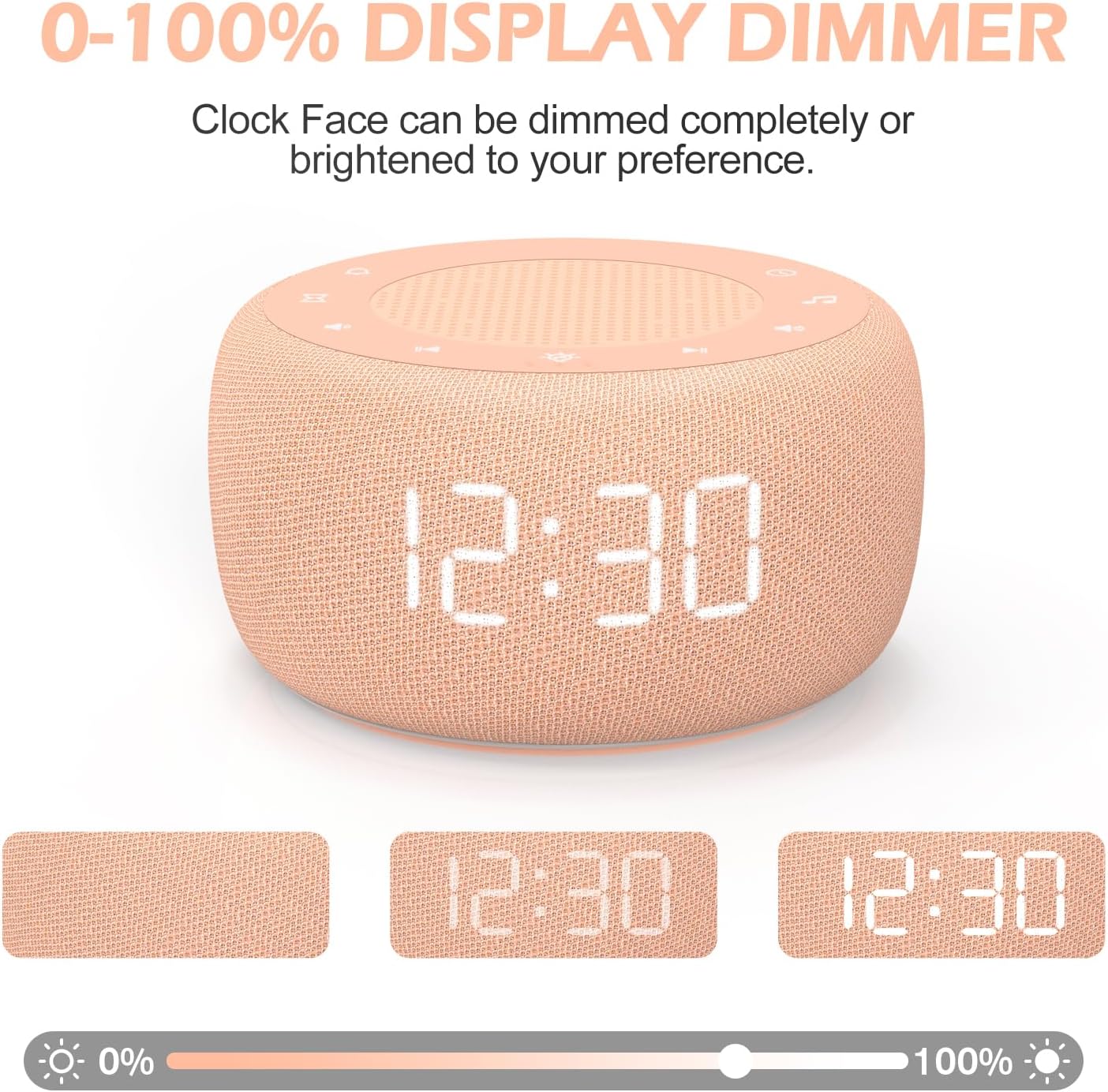 Buffbee Alarm Clock with Sound Machine for Bedrooms – 2-in-1 White Noise Machine for Sleep, Gentle Wake-Up with Soft Alarm Sounds, Ambient Night Light, Plug-in, Sleep Better, Wake Gently