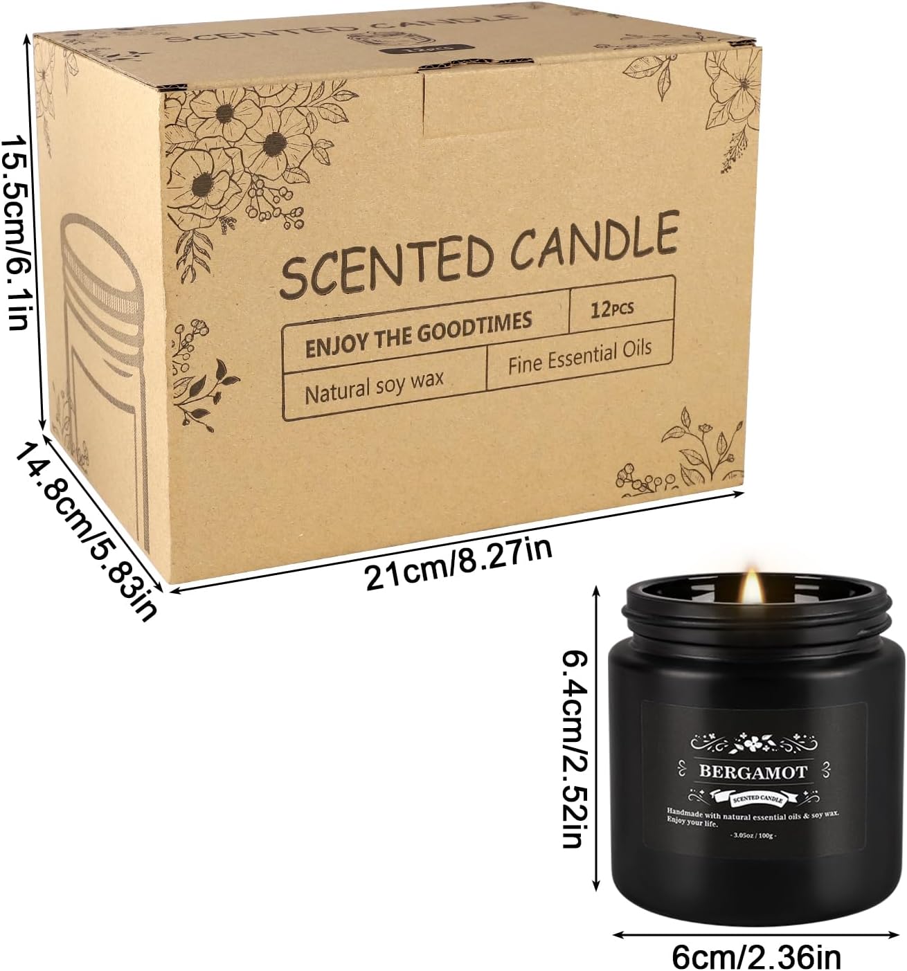 36 Pack Scented Candles Set for Home, Relaxing Stress Relief, Aromatherapy - Natural Soy Wax and Fragrance - Gifts for Women, Mom, Best Friend, Wife, Birthday