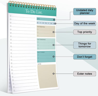 Thenshop 6 Pack To Do List Notepad Daily to Do List Note Notebook 52 Sheets
