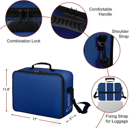 ROLOWAY 5200°F Fireproof Document Bag with Lock (17 x 12.3 x 5.3 inch), Upgraded Heat Insulated Fireproof Bag with Multi-Layer File Organizers, Important Document Storage for Home Safe