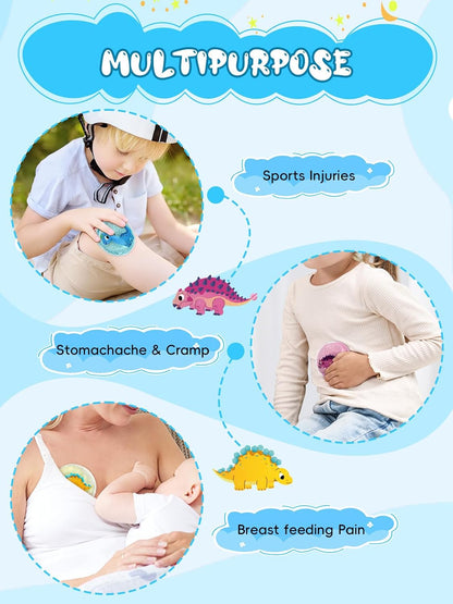 Small Ice Packs, 6 Pcs, Reusable Mini Gel Cold Packs for Injuries, Hot Cold Compress for Kid's Boo Boos, Headaches, Wisdom Teeth, Breastfeeding, Pain Relief, Fever, Mosquito Bite, First Aid 3" X 4.5"