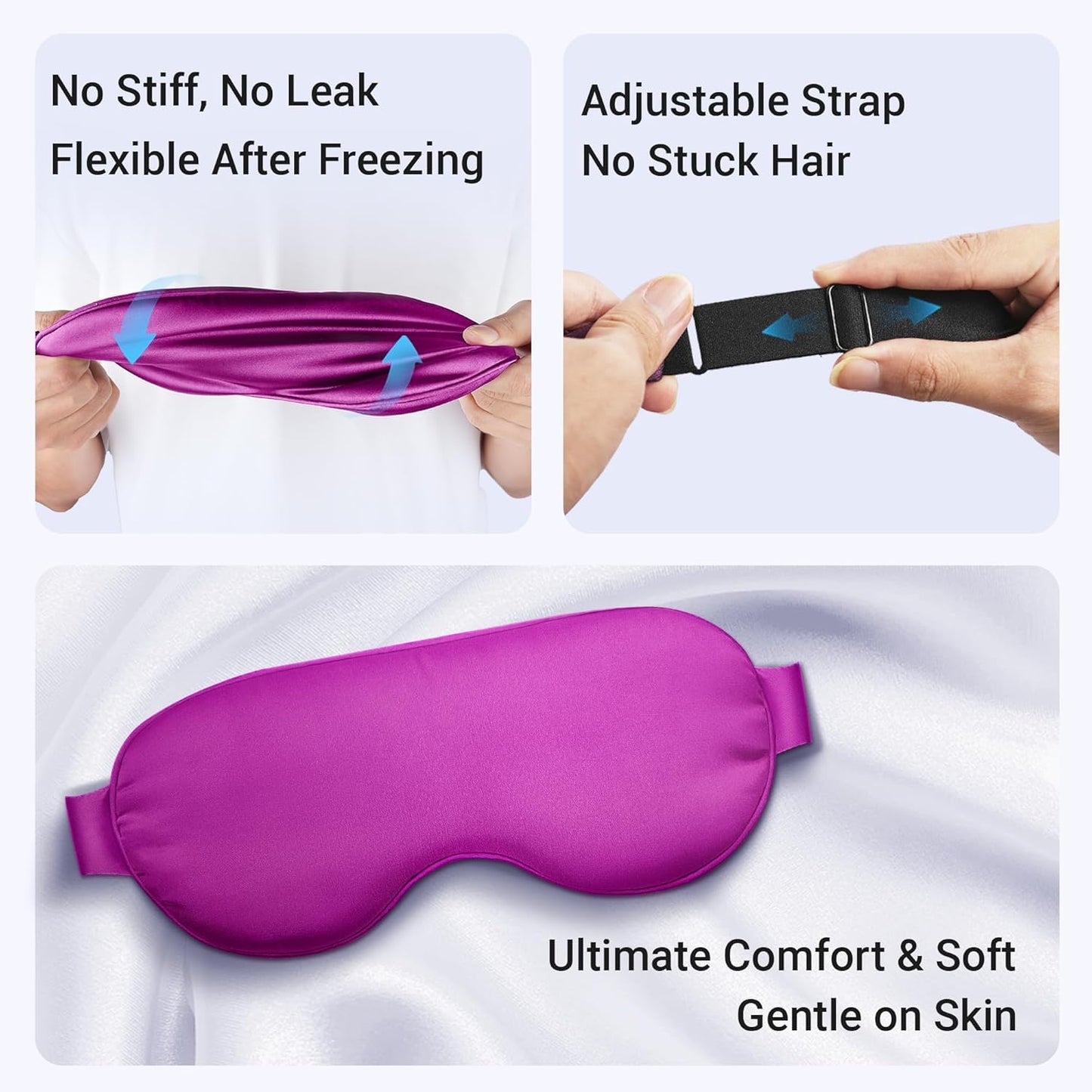 Cooling Eye Mask for Puffy Eyes: Fsa Eligible ltems Hsa, Migraines Headache Fast Relief After Surgery Care Cold Compress, Reusable Face Ice Pack Gel for Dark Circles, Gentle Weighted Sleep Mask Purple