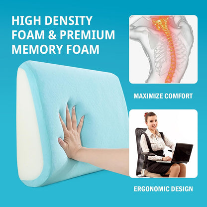 HOMBYS Lumbar Support Pillow for Recliner Chair, Memory Foam Back Support Cushion for Elderly,Extra Large Lumbar Support Pillow,Thick Backrest for Home Reading (Grey, 20“x13.5"x5")