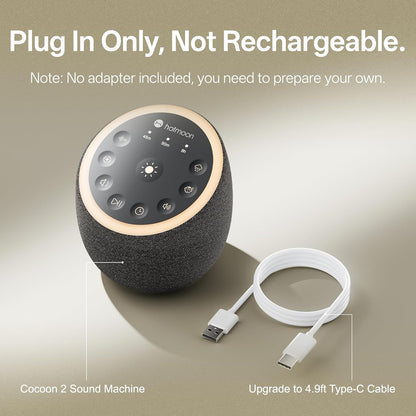 Hotmoon Sound Machine for Sleep, Cocoon 2, 40 Sounds, Dual-Speaker, Plug in