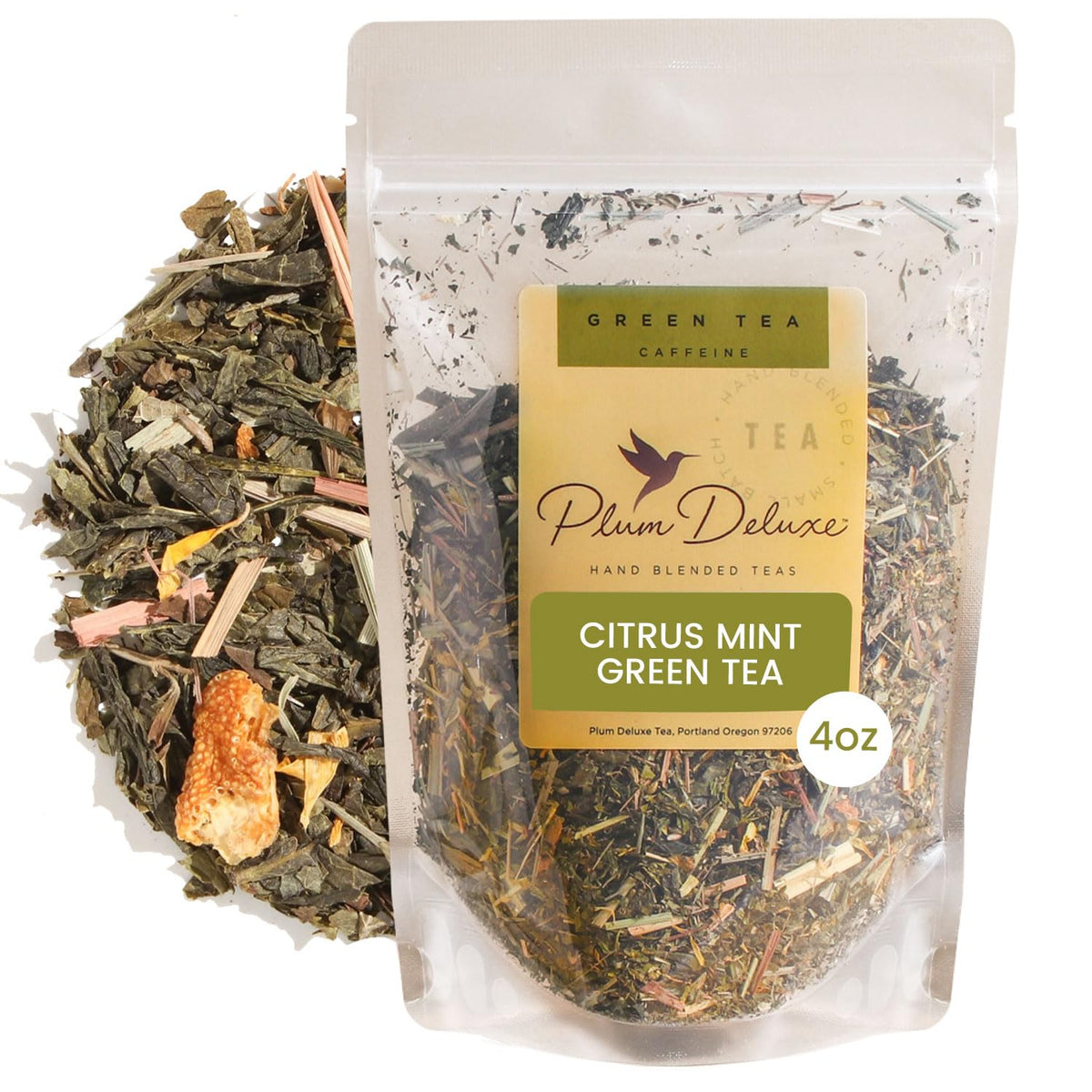 Loose Leaf Tea Sampler – 5 Caffeinated Blends Including Creme Brulee Earl Grey, Peach Oolong, Citrus Mint, Pecan and Floral Black – 75 to 100 Cups – Handcrafted in USA – Plum Deluxe