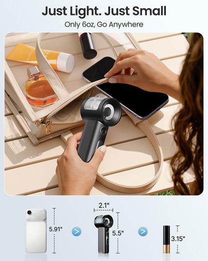 SWEETFULL Handheld Misting Fan Portable - 5000mAh Rechargeable Battery, Powerful Turbo Personal Mister Fans, 5 Speed, Mini Water Spray Mist Hand Fan for Travel, Outdoors, Beach Vacation (Black)