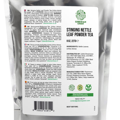 Siberian Green Stinging Nettle Leaf Pure Tea 8 oz (227g) Urtica Dioica Herbal Powder Smoothies Soup Drinks Food Baking