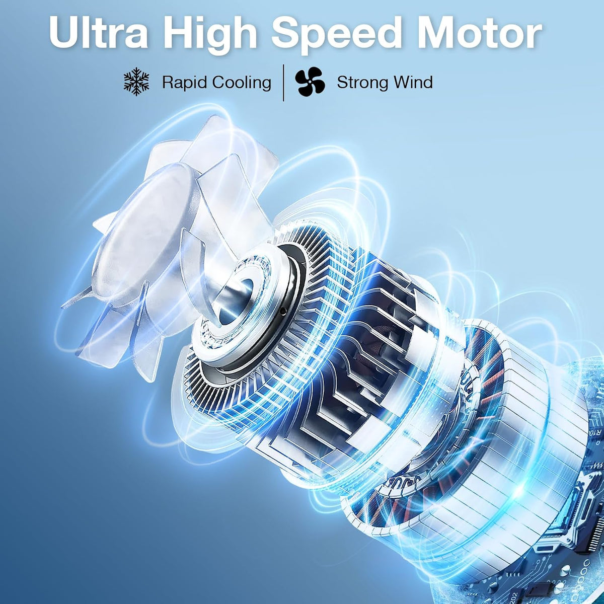 Hionly AI Neck Fan, 6 Speeds Adjustable Portable Personal Fan Rechargeable, Faster Cooling Wearable Fan, Ultra Quiet for Home, Office, Travel, Outdoor