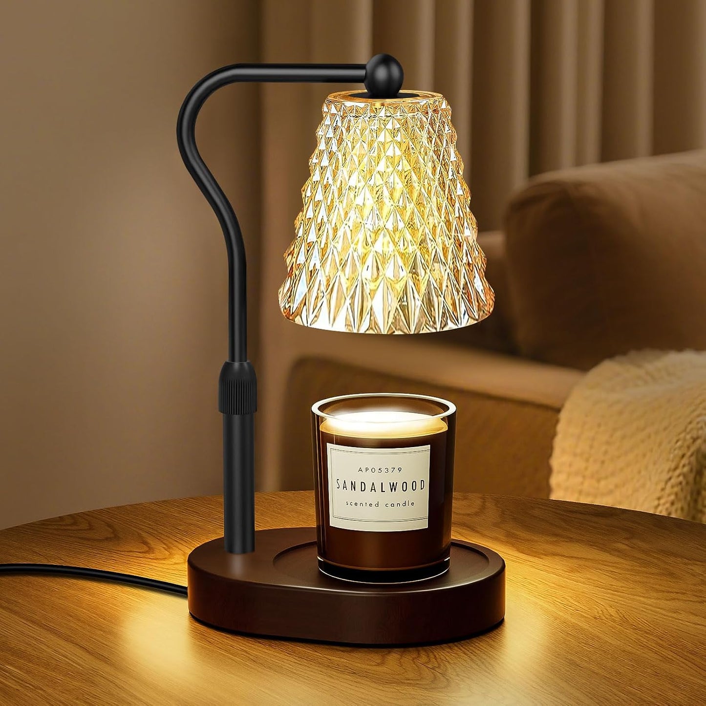 Candle Warmer Lamp with Timer Dimmer, Birthday Gifts for Women Mom, Height Adjustable Wax Melt Warmer for Jar Candles with 2 Bulbs, House Warming Gifts New Home Decor