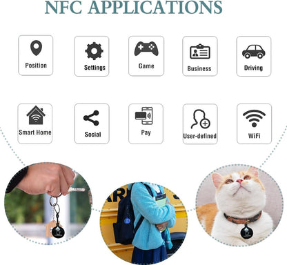 10pcs NFC Tags Keychain Ntag215 NFC Chips Programmable NFC Fob NFC Key Fob NFC Card Compatible All NFC Enabled Mobile Phones & Devices