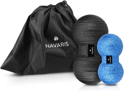 Navaris Double Massage Ball - Peanut Shaped Self-Massage Balls Trigger Point for Muscle Relaxation - Peanut Balls