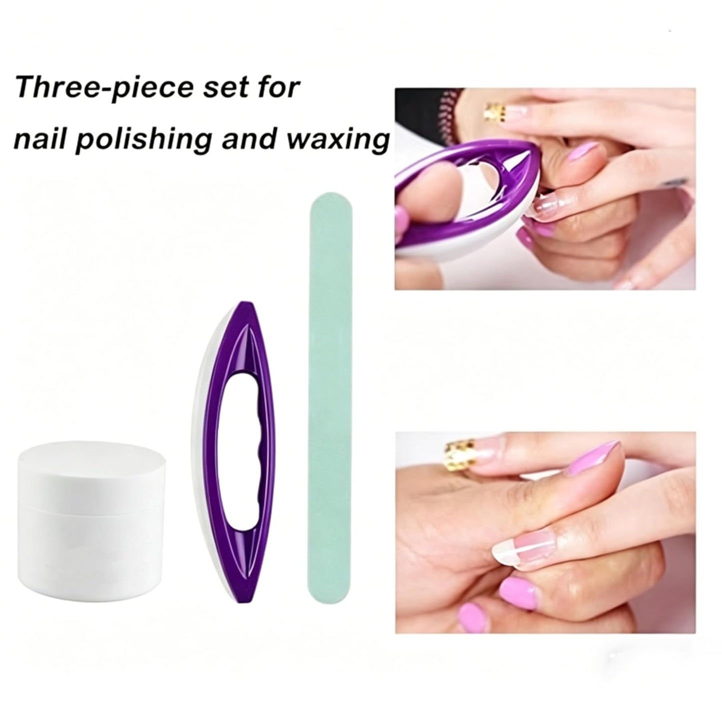 Manicure & PedicurComplete Nail Buffer and Shine Kit with Buffing Cream for Natural Nails, Leather Buffer & Polisher - Professional Nail Care Tools Sete Kits