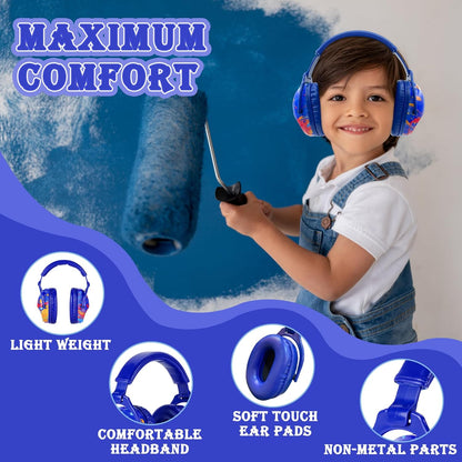 ZOHAN EM030 Kids Ear Protection, Noise Cancelling Headphones Ear Muffs for Autism Sensory, Safety Noise Reduction Hearing Protection for Monster Truck/Concerts/Fireworks/Air Shows