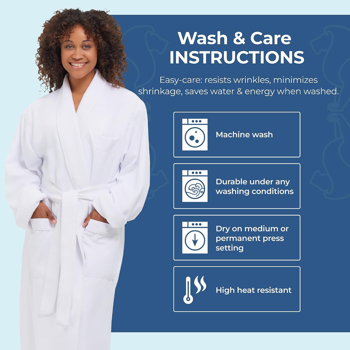 MONARCH Unisex Terry Lined Microfiber Hotel Robe