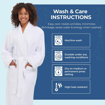 MONARCH Unisex Terry Lined Microfiber Hotel Robe