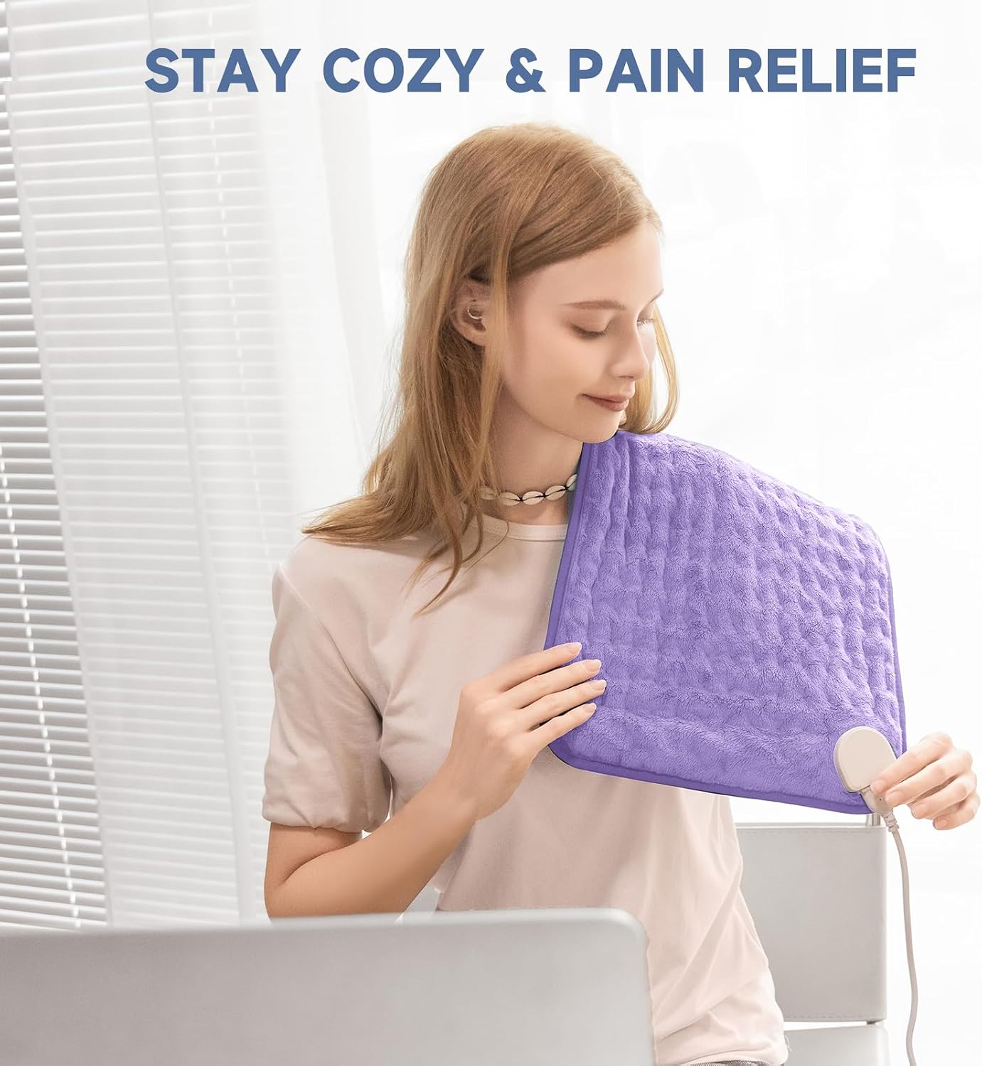 Heating Pad for Back, Neck, and Shoulder Pain Relief, Electric Heat Pad with 6 Heat Levels, Moist Heat Option, Auto Shut-Off, Birthday Christmas Gifts for Women Men Mom Dad Grandma, Gifts for her