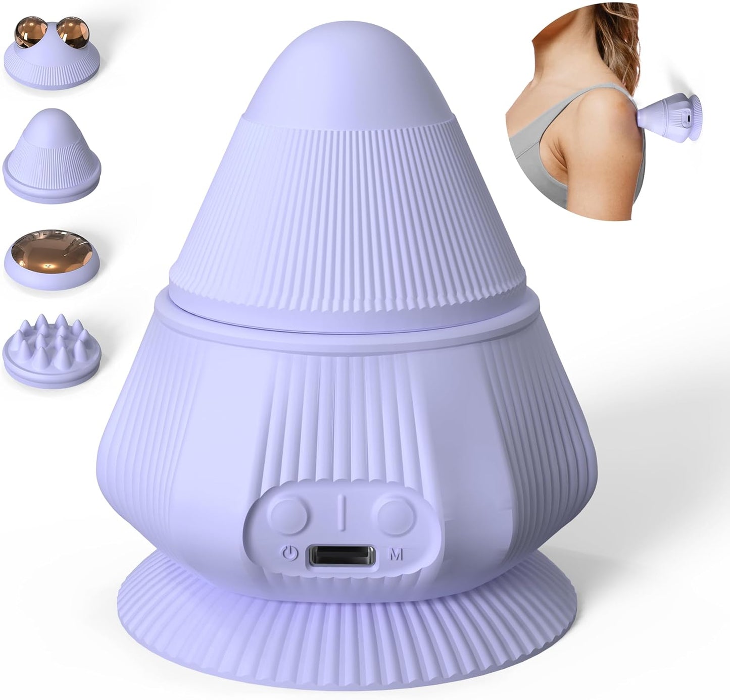 PROIRON Mountable Massage Ball with Suction Cup Pinpoint Deep Tissue Muscle Knot & Sore Relief, Vibration & Heating Trigger Point Massage Tool for Back Neck, Self-Massage Tool