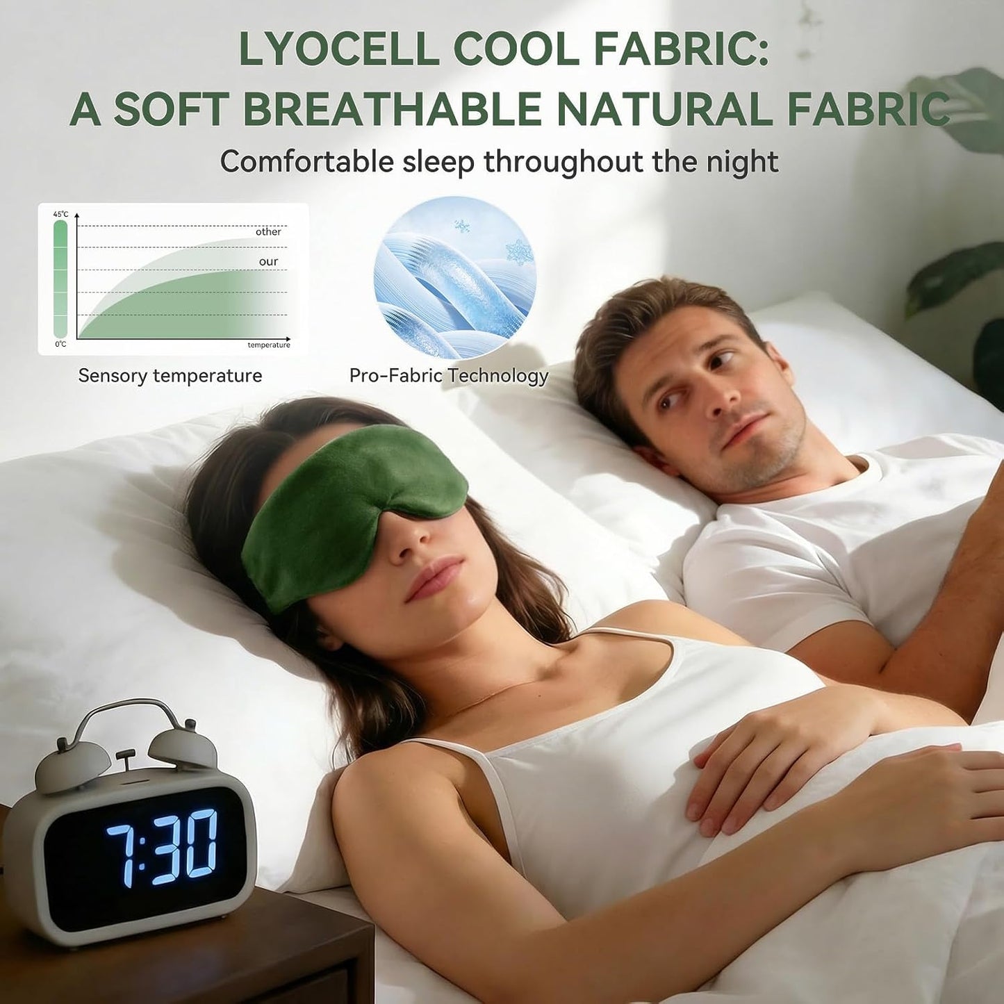 Lyocell Weighted Sleep Eye Mask for Women Men, 5.3oz & 7oz, Cooling, Removable Washable Weighted Bag, Light Blocking Eye Cover, Soft Eye Shade for Travel Essentials, Office Naps, Gift,Purple