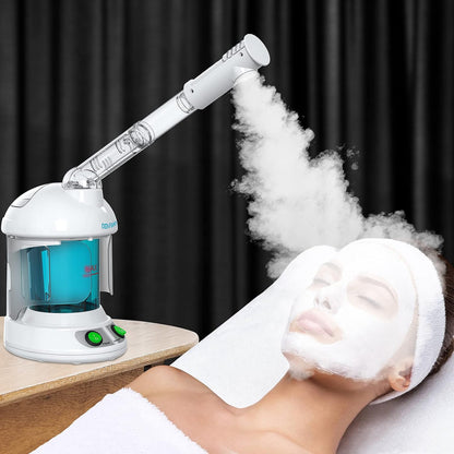 DENFANY Facial Steamer with Ozone Extendable 360° Arm - for Home or Salon