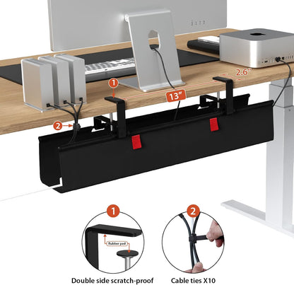 Univivi No Drill Under Desk Cable Management Tray, 36 inch Cable Management