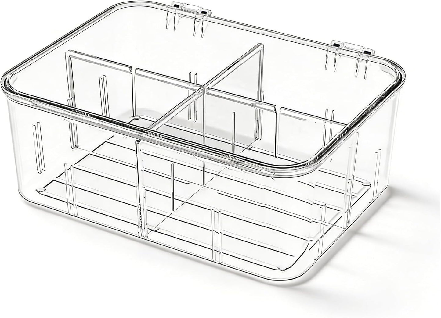 Tea Organizer for Tea Bags Organizer and Storage With Lid | Clear, Removable Divided, Tea Bag Holder, Drink Packets Organizer, For Cabinet, Counter, Countertop