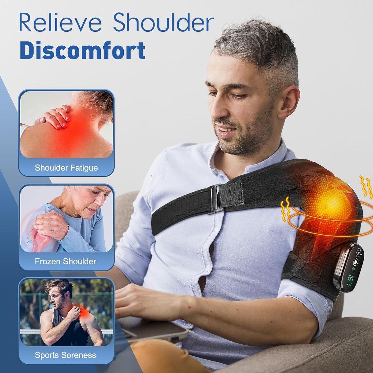 DREAMSOME Shoulder Heating Pad, Heated Shoulder Massager for Pain Relief