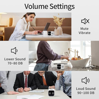 Productivity Timer Flip Gravity Sensor Cube Timer Countdown & Countup,Mute & Vibrate & Sound，5/10/30/60min & Custom Timing, Perfect for ADHD,Work,Learning,Kitchen Cooking (1White)