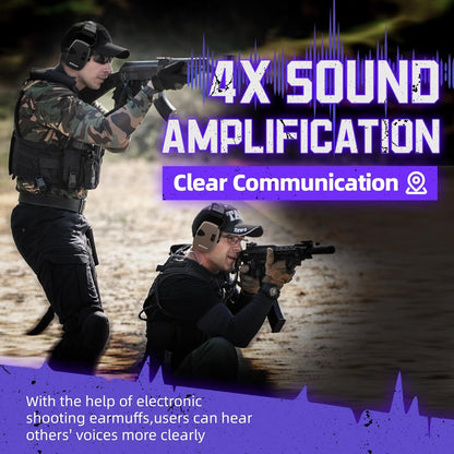 ZOHAN Electronic Shooting Earmuffs Built in Ambient Sound Amplifier, Hearing Protection for Shooters, NRR 23dB Noise Reduction, Ideal Gun Range Ear Protection Headphones for Hunting-Black&Purple