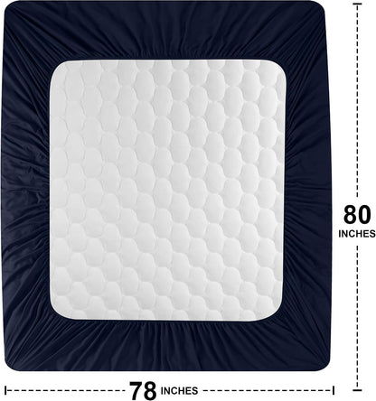 Utopia Bedding Waterproof Mattress Protector, Queen Mattress Pad, Noiseless Quilted Fitted Cover with Deep Pocket Stretches up to 16 Inches (White)
