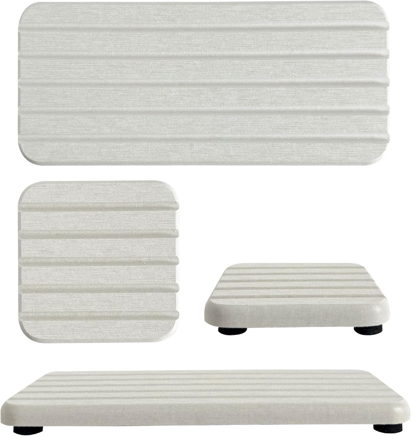 NiuYichee Set of 4 Water Absorbent Diatomite Coasters, Diatomaceous Earth Kitchen Soap Dish, Bathroom Trays, Water Absorbing Stone Used for Hand Soaps & Plants & Toiletries in The Modern Home