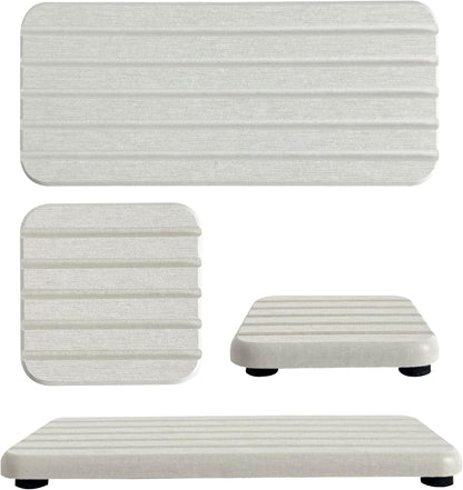 NiuYichee Set of 4 Water Absorbent Diatomite Coasters, Diatomaceous Earth Kitchen Soap Dish, Bathroom Trays, Water Absorbing Stone Used for Hand Soaps & Plants & Toiletries in The Modern Home