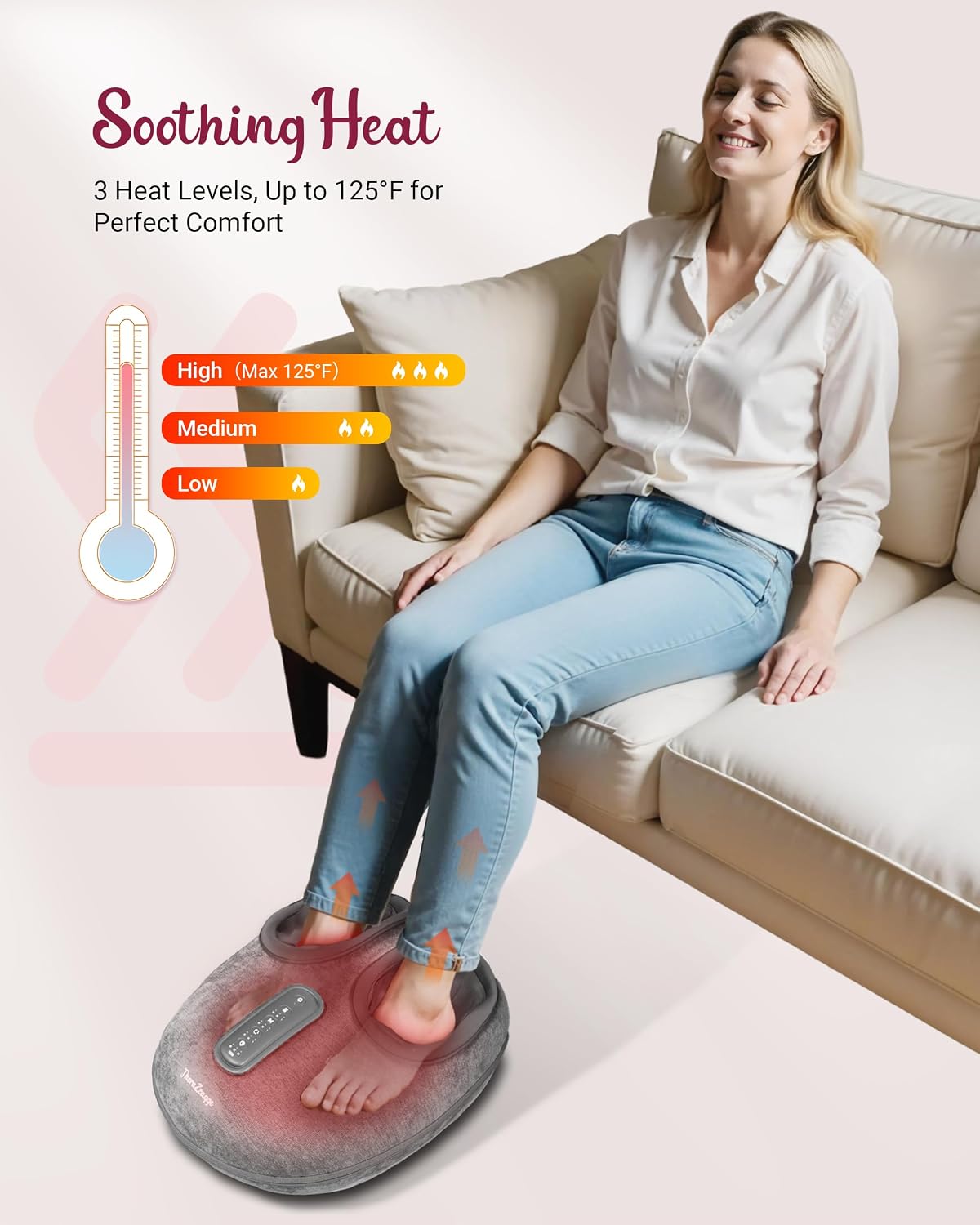 Shiatsu Foot Massager with Heat [2026 Upgraded], Gifts for Him Her, FSA Eligible Deep Kneading Compression, Remote Control, HSA Feet Massage for Plantar Fasciitis, Fits Size 14