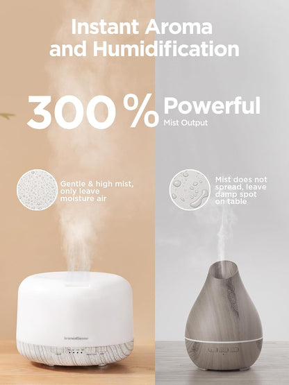 InnoGear 500ml Essential Oil Diffuser with Remote Control, Premium Ultrasonic Aromatherapy Diffusers Mother's Gift Scent Humidifier Vaporizer Auto-Off Timer for Large Room Home, Yellow