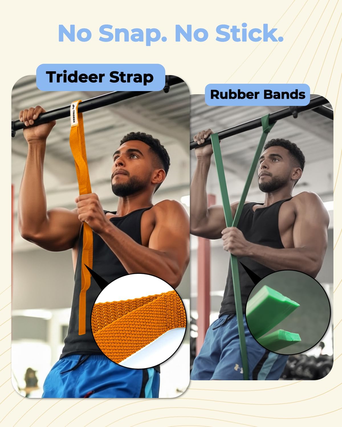 Trideer Stretching Strap with Loops for Physical Therapy,Non-Elastic