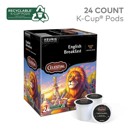 Celestial Seasonings English Breakfast Black Tea, Single-Serve Keurig K-Cup Pods, 24 Count
