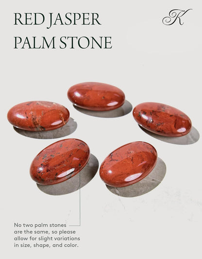 KALIFANO Palm Stone with Healing & Calming Effects - AAA+ Grade High Energy Worry Stone with Information Card - Reiki Crystal Used for Courage (Family Owned and Operated)