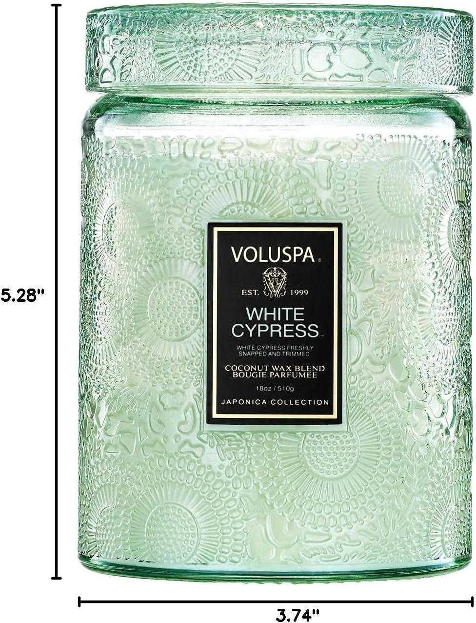 Voluspa Baltic Amber Candle, 18 oz, Coconut Wax Blend, Scented Candles for Home, 100 Hour Burn Time, Candle Jar