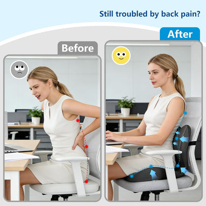 2026 Upgraded Orthopedic Memory Foam Seat Cushion with Adjustable Strap, Coccyx & Sciatica Pain Relief, Washable Non-Slip, Ergonomic Support for Office Chair, Car & Wheelchair (Dark Grey)