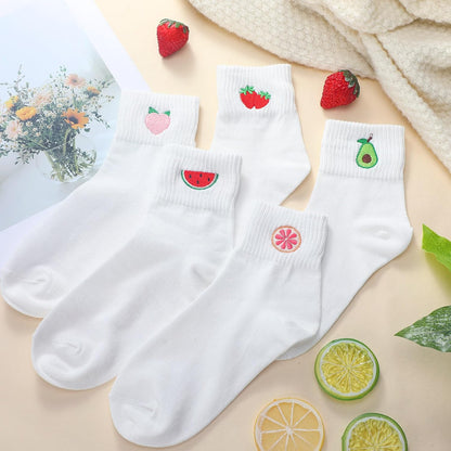 Eurzom 10 Pairs Socks Womens Crew Elastic Ankle Length Cotton Socks Aesthetic Cute Lightweight Low Cut Gifts for Women - Colors A