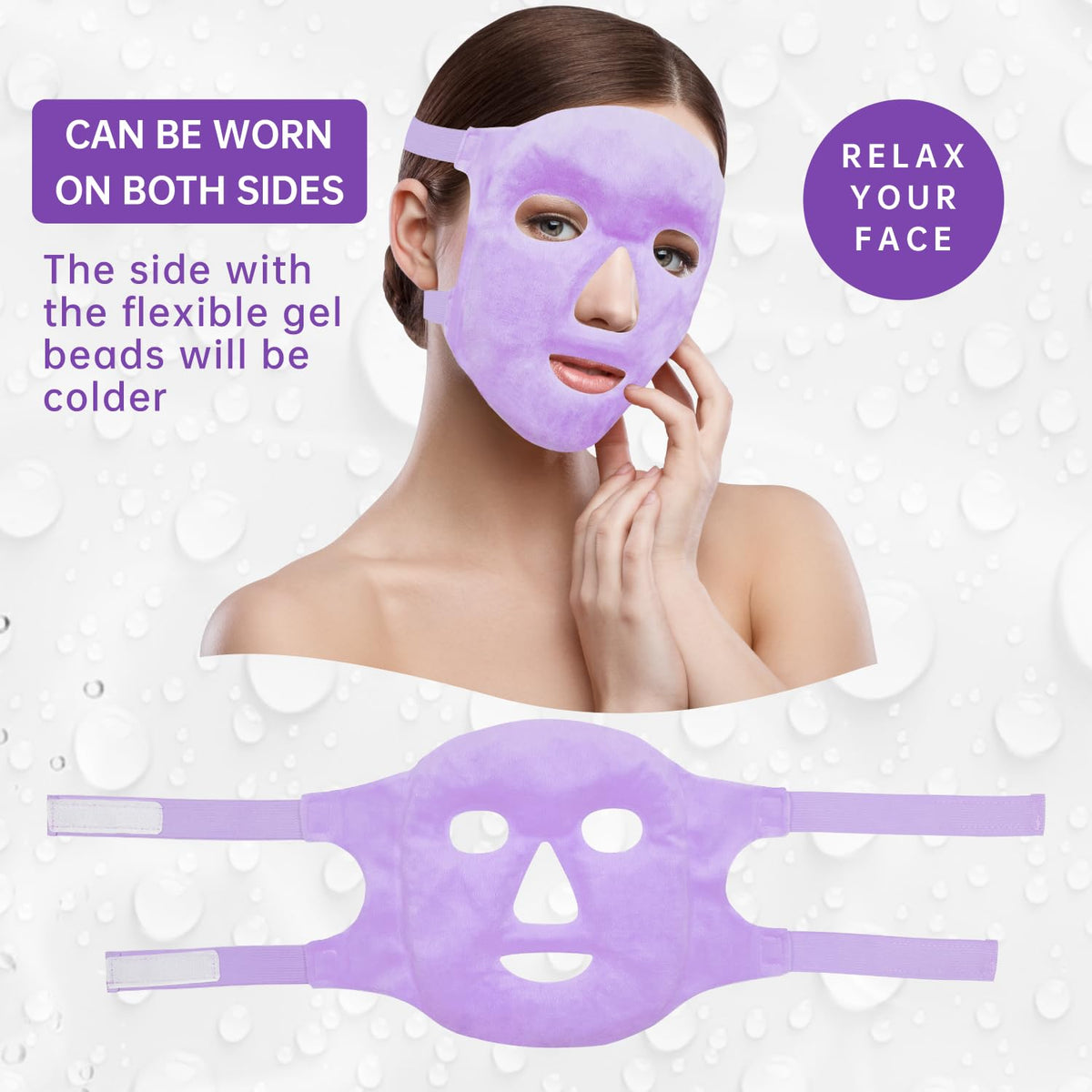 ZNÖCUETÖD Cold Face Ice Mask Facial Ice Pack, Hot Cold Compress for Face