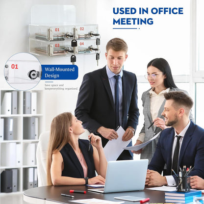 Threan 12 Slot Cell Phone Storage Box, Acrylic Clear Cell Phone Storage Cabinet Wall Mounted with Door, Locks and Keys for Office School Factory